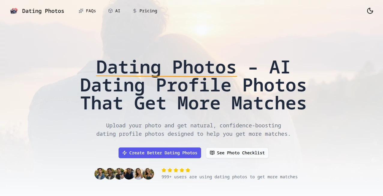 Screenshot of Dating photos – An AI tool in the ,AI Life Assistant ,AI Fun Tools ,AI Dating Assistant ,AI Profile Picture Generator  category, showcasing its interface and key features.
