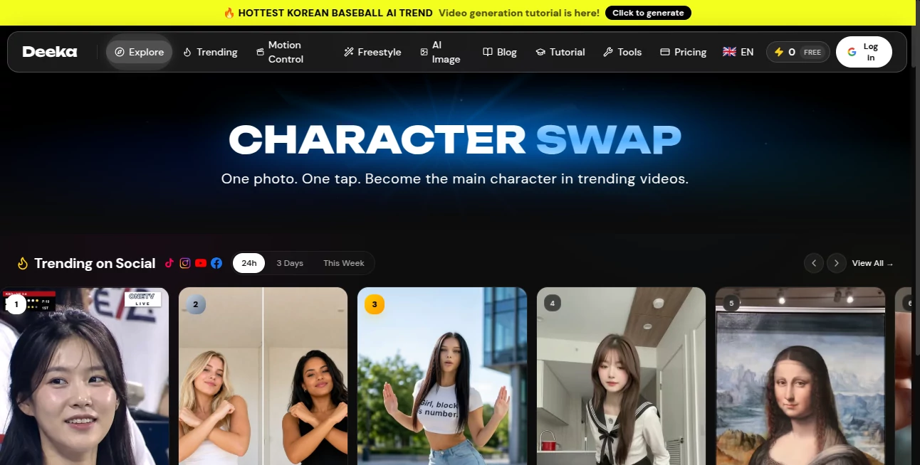 Screenshot of Deeka AI - Free AI Video Generator – An AI tool in the ,AI SEO Assistant ,AI Content Generator ,AI Marketing Plan Generator ,AI Writing Assistants  category, showcasing its interface and key features.