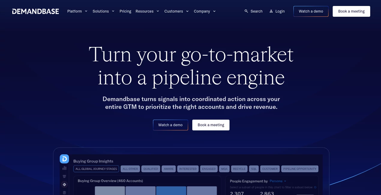 Screenshot of Demandbase – An AI tool in the ,AI Sales Assistant ,AI Analytics Assistant ,AI CRM Assistant ,AI Lead Generation  category, showcasing its interface and key features.