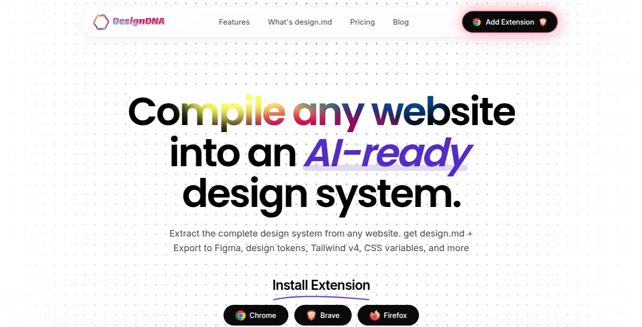 Screenshot of DesignDNA – An AI tool in the ,AI Design Assistant ,AI Website Designer ,AI Design Generator ,AI Developer Tools  category, showcasing its interface and key features.