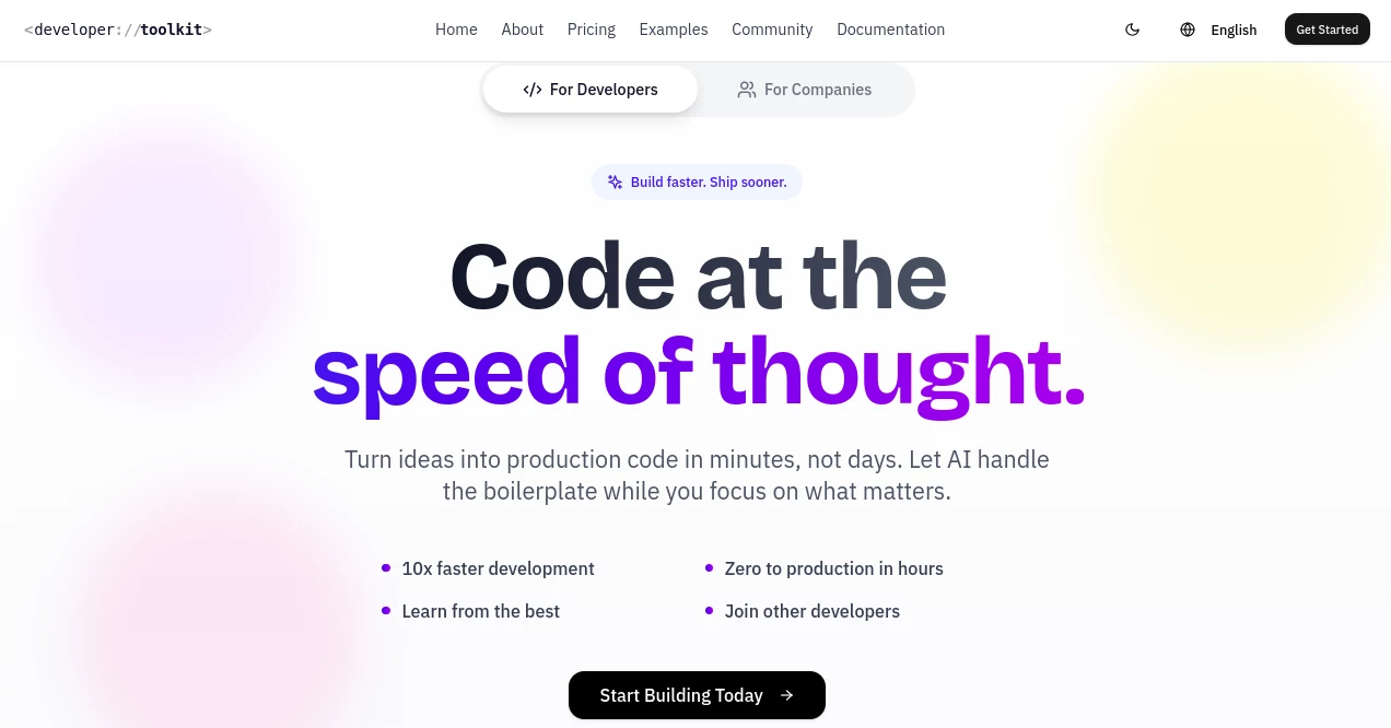 Screenshot of Developer Toolkit AI – An AI tool in the ,AI Code Assistant ,AI Testing & QA ,AI Code Generator ,AI Developer Tools  category, showcasing its interface and key features.