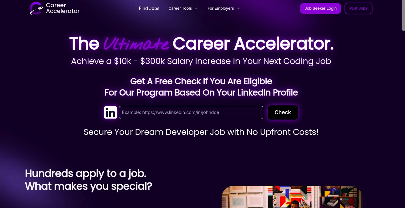 Screenshot of Devs Career Accelerator – An AI tool in the ,AI Education Assistant ,AI Productivity Tools  category, showcasing its interface and key features.