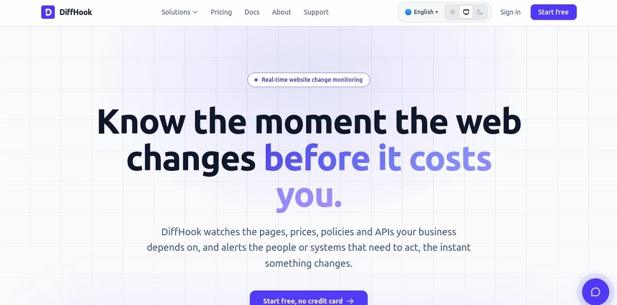 Screenshot of diffhook.com – An AI tool in the ,AI Code Assistant ,AI Code Explanation ,AI Code Generator ,AI Developer Tools  category, showcasing its interface and key features.