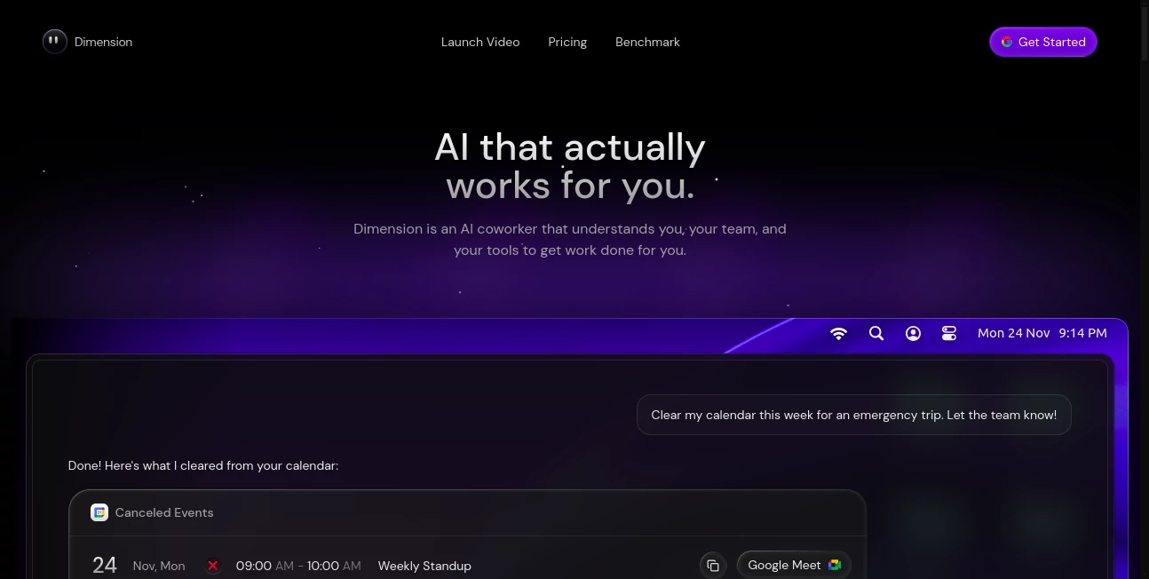Screenshot of Dimension – An AI tool in the ,AI Monitor & Report Builder ,AI Testing & QA ,AI Developer Tools ,AI Analytics Assistant  category, showcasing its interface and key features.