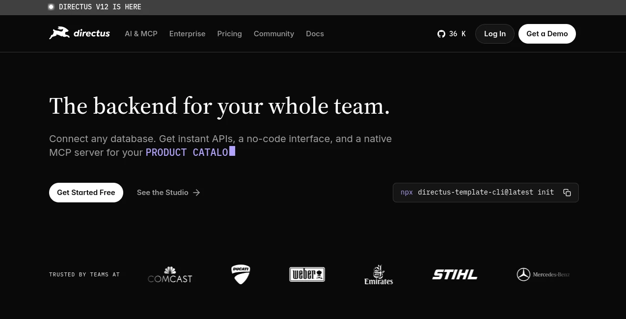 Screenshot of Directus – An AI tool in the ,AI Workflow Management ,AI Website Builder ,AI API Design ,AI Developer Tools  category, showcasing its interface and key features.