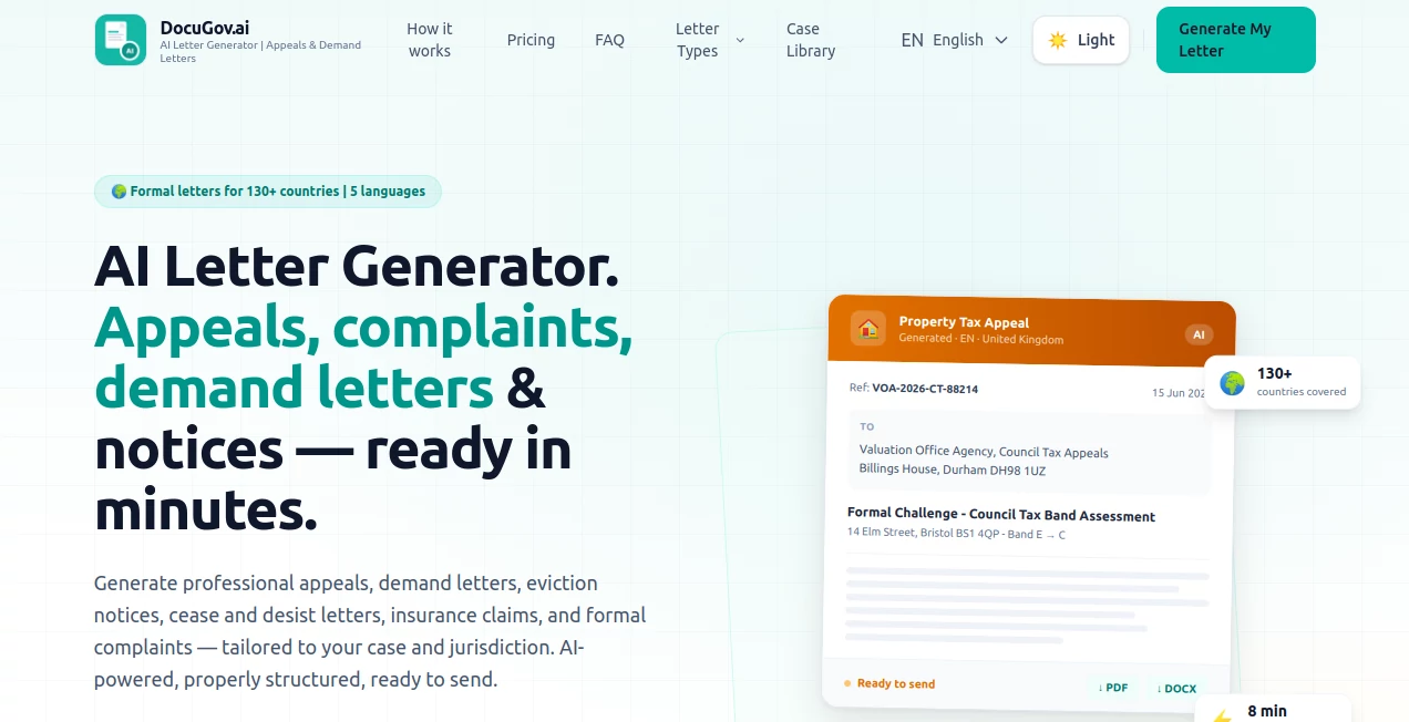 Screenshot of DocuGov.ai – An AI tool in the ,AI Legal Assistant ,AI Workflow Management ,AI Document Extraction ,AI Documents Assistant  category, showcasing its interface and key features.