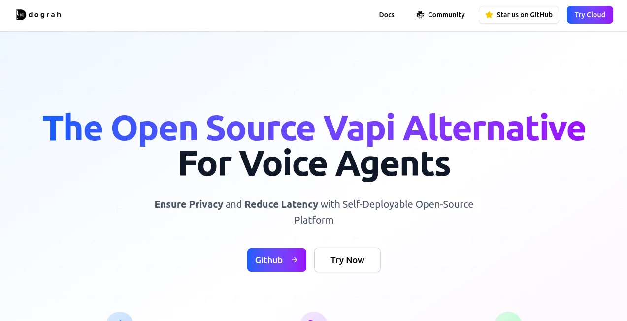 Screenshot of Dograh – An AI tool in the ,AI No-Code & Low-Code ,AI Developer Tools ,AI Voice Assistants ,AI Workflow Management  category, showcasing its interface and key features.