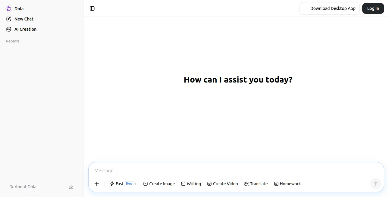 Screenshot of Dola AI – An AI tool in the ,AI Chatbot  category, showcasing its interface and key features.