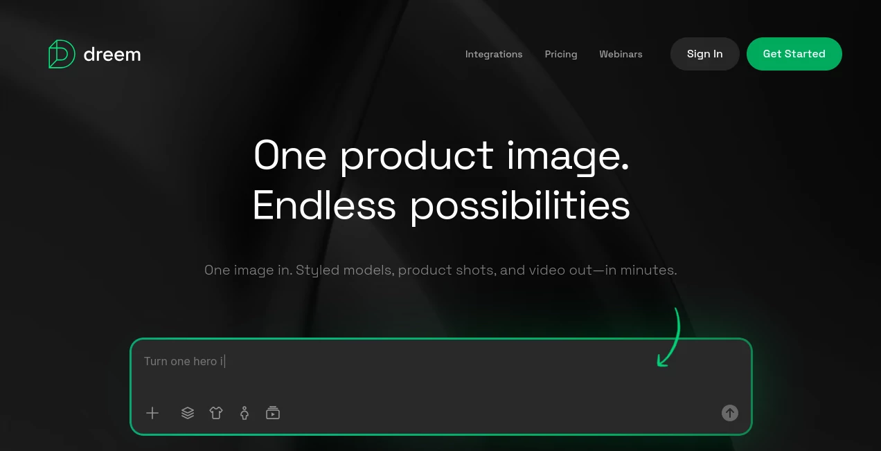 Screenshot of Dreem – An AI tool in the ,AI Photo & Image Generator ,AI Image to Video ,AI Video Generator ,AI E-commerce Assistant  category, showcasing its interface and key features.