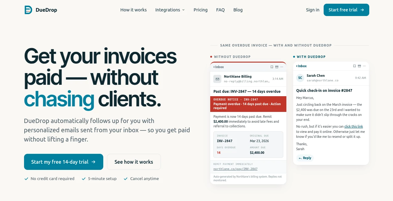Screenshot of DueDrop – An AI tool in the ,AI Lead Generation ,AI Marketing Plan Generator ,AI Customer Service Assistant  category, showcasing its interface and key features.