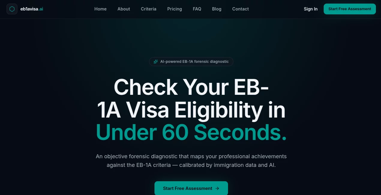 Screenshot of eb1avisa.ai – An AI tool in the ,AI Legal Assistant  category, showcasing its interface and key features.