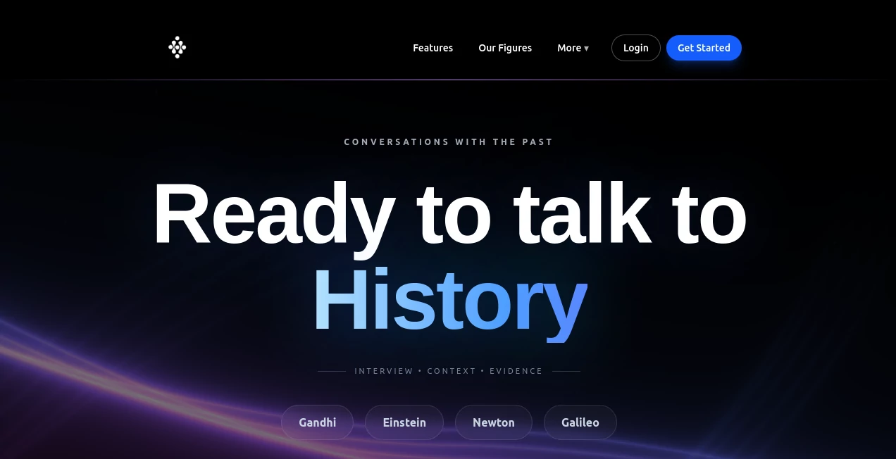 Screenshot of Echoes of History AI – An AI tool in the ,AI Creative Writing ,AI Content Generator ,AI Education Assistant ,AI Story Writing  category, showcasing its interface and key features.