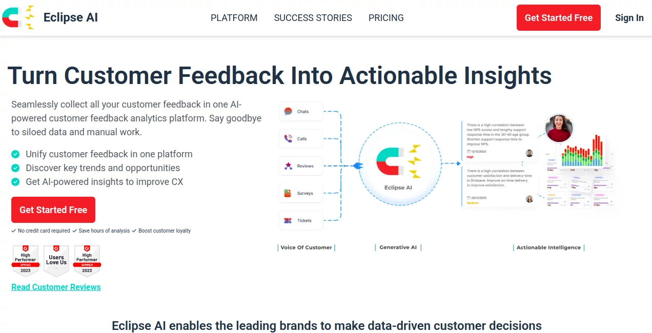 Screenshot of Eclipse AI – An AI tool in the ,AI Knowledge Management ,AI Productivity Tools ,AI Analytics Assistant ,AI Customer Service Assistant  category, showcasing its interface and key features.