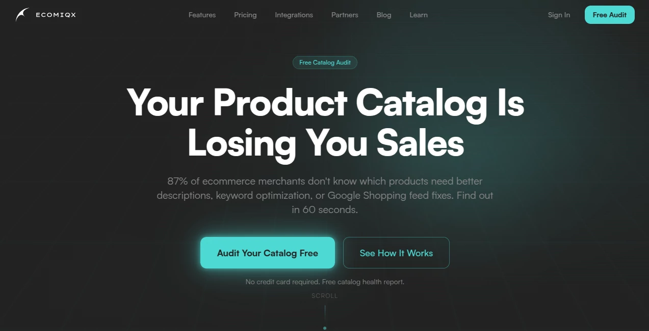 Screenshot of EcomIQX – An AI tool in the ,AI SEO Assistant ,AI Analytics Assistant ,AI E-commerce Assistant  category, showcasing its interface and key features.