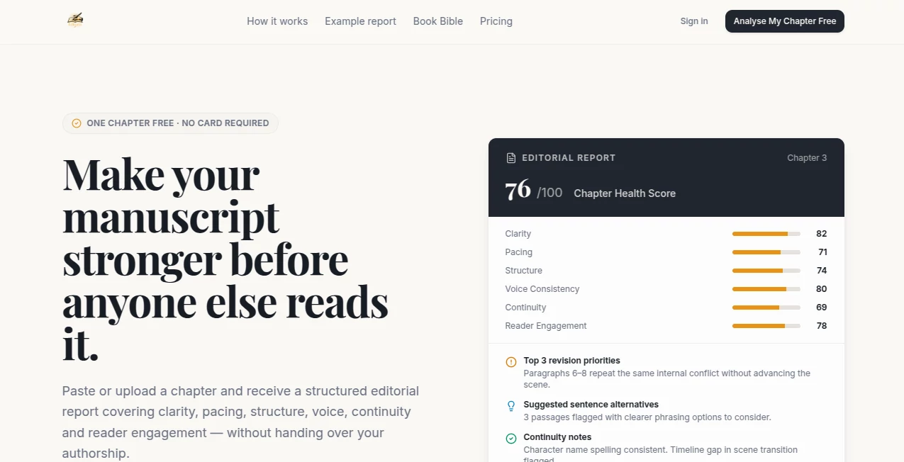 Screenshot of Editoria – An AI tool in the ,AI Blog Writer ,AI Copywriting ,AI Writing Assistants ,AI Content Generator  category, showcasing its interface and key features.