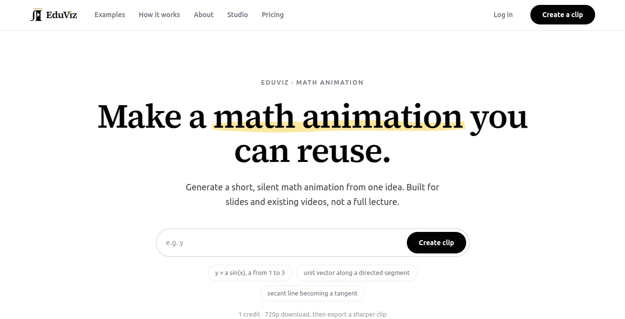 Screenshot of EduVız – An AI tool in the ,AI Animated Video ,AI Education Assistant ,AI Tutorial  category, showcasing its interface and key features.