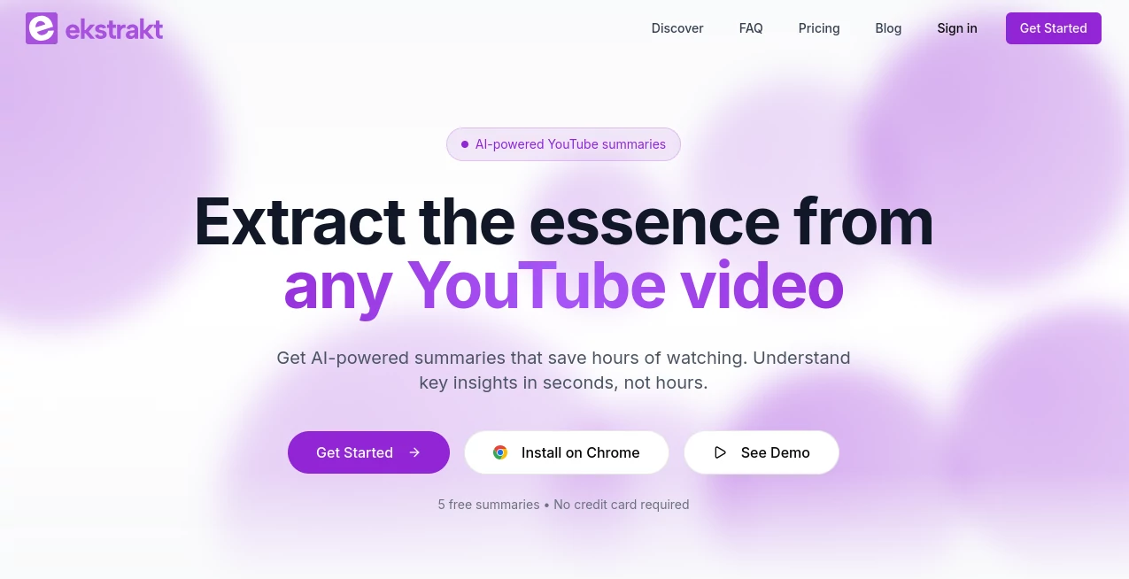 Screenshot of ekstrakt – An AI tool in the ,AI Summarizer ,AI Transcription ,AI Education Assistant ,AI Productivity Tools  category, showcasing its interface and key features.