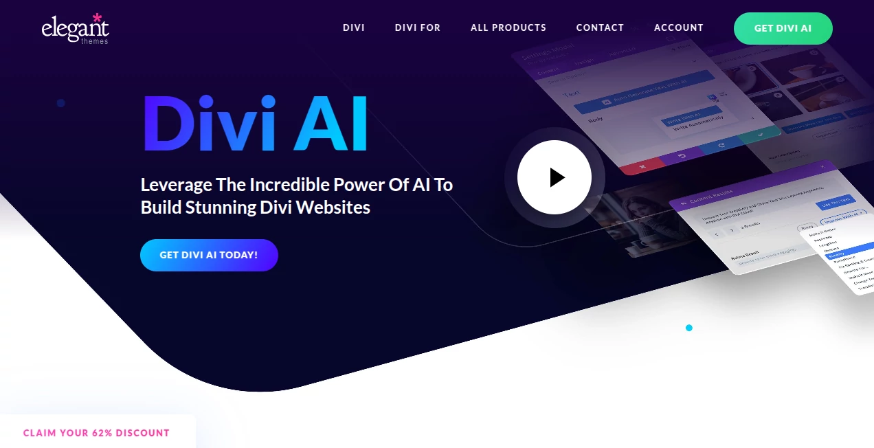 Screenshot of Divi AI – An AI tool in the ,AI Photo & Image Generator ,AI Website Builder ,AI Content Generator ,AI Code Generator  category, showcasing its interface and key features.