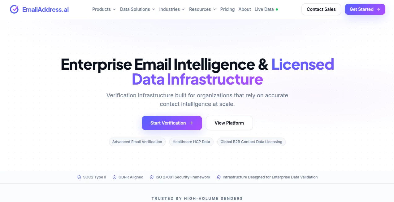Screenshot of EmailAddress.ai – An AI tool in the ,AI Data Mining ,AI Email Assistant ,AI Research Tool ,AI Lead Generation  category, showcasing its interface and key features.