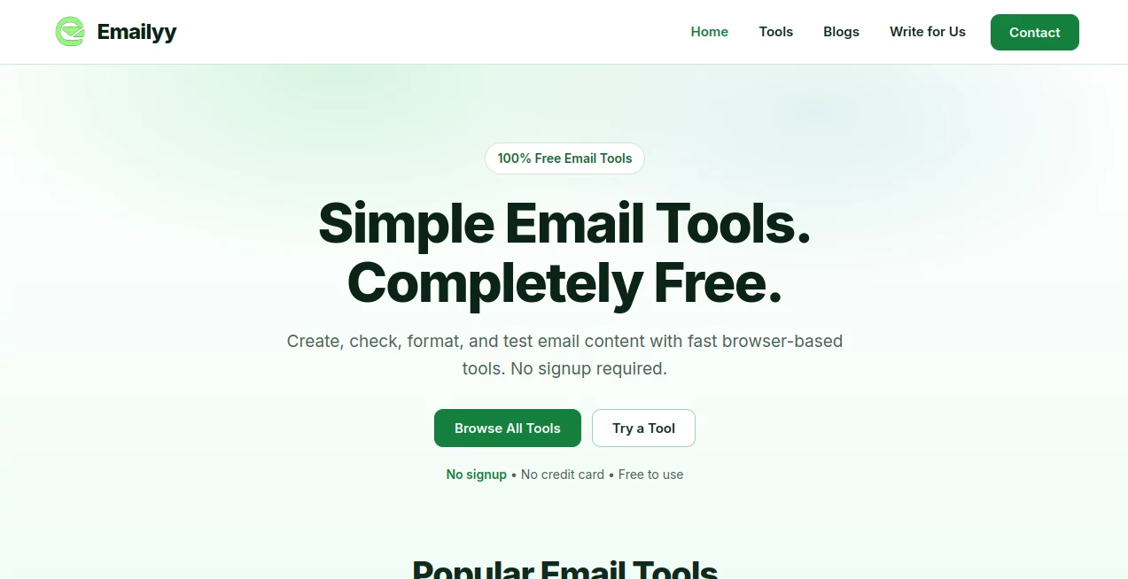 Screenshot of Emailyy – An AI tool in the ,Productivity  category, showcasing its interface and key features.