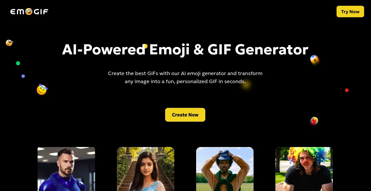 Screenshot of emogif ai – An AI tool in the ,Photo & Image Editor ,AI Video Generator ,AI Art Generator ,AI GIF Generator  category, showcasing its interface and key features.