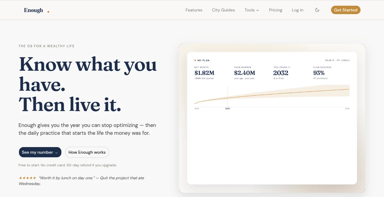 Screenshot of Enough – An AI tool in the ,AI Life Assistant ,AI Productivity Tools ,AI Research Tool ,AI Analytics Assistant  category, showcasing its interface and key features.