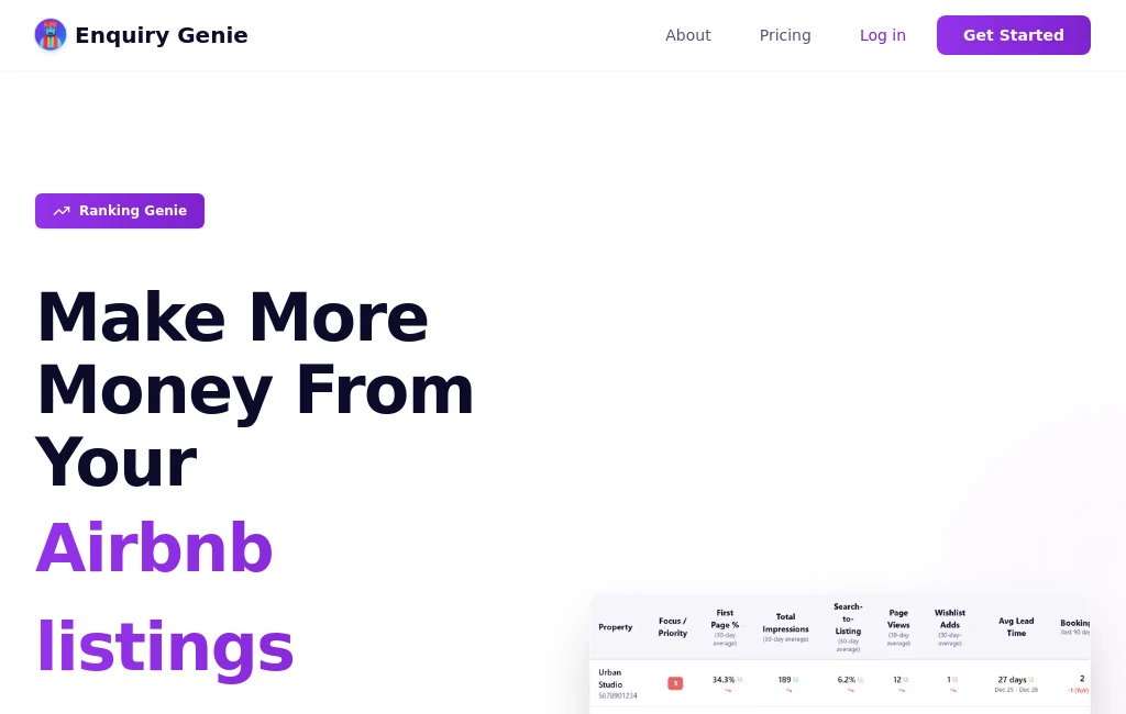 Screenshot of EnquiryGenie – An AI tool in the ,AI Customer Service Assistant ,AI CRM Assistant ,AI Lead Generation ,Marketing  category, showcasing its interface and key features.