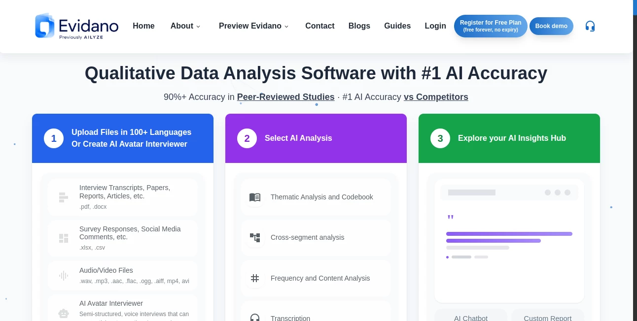 Screenshot of Evidano – An AI tool in the ,AI Document Extraction ,AI Knowledge Management ,AI Research Tool ,AI Transcription  category, showcasing its interface and key features.