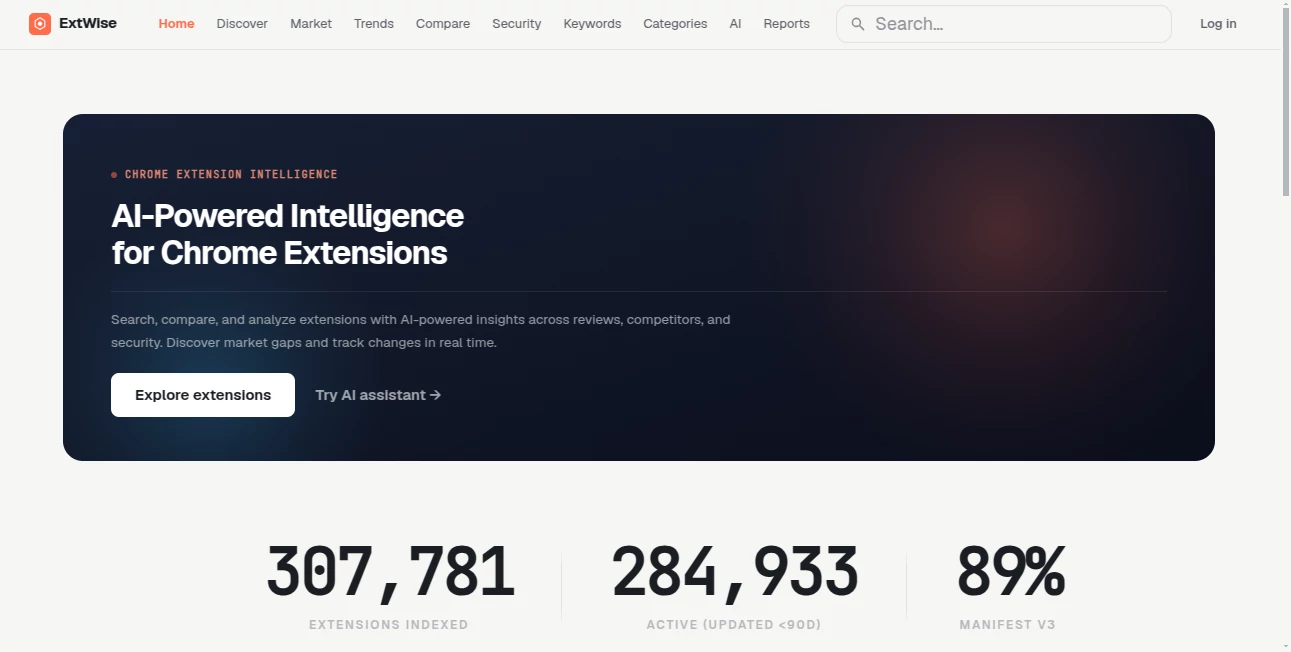 Screenshot of ExtWise – An AI tool in the ,AI Workflow Management ,AI Productivity Tools ,AI Research Tool ,AI Knowledge Base  category, showcasing its interface and key features.