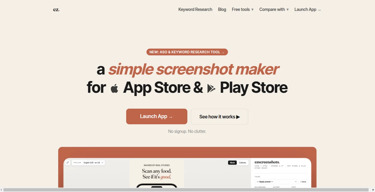 Screenshot of ezscreenshots – An AI tool in the ,AI App Builder ,AI Design Assistant ,AI Graphic Design ,AI Image to Image  category, showcasing its interface and key features.