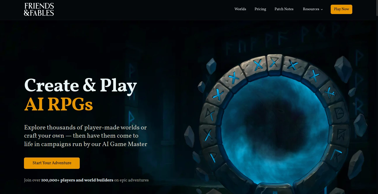 Screenshot of Friends & Fables – An AI tool in the ,AI Story Writing ,AI Fun Tools ,AI Game  category, showcasing its interface and key features.
