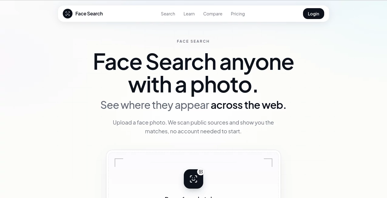 Screenshot of Face Search – An AI tool in the ,AI Image Recognition ,Other ,AI Search Engine  category, showcasing its interface and key features.
