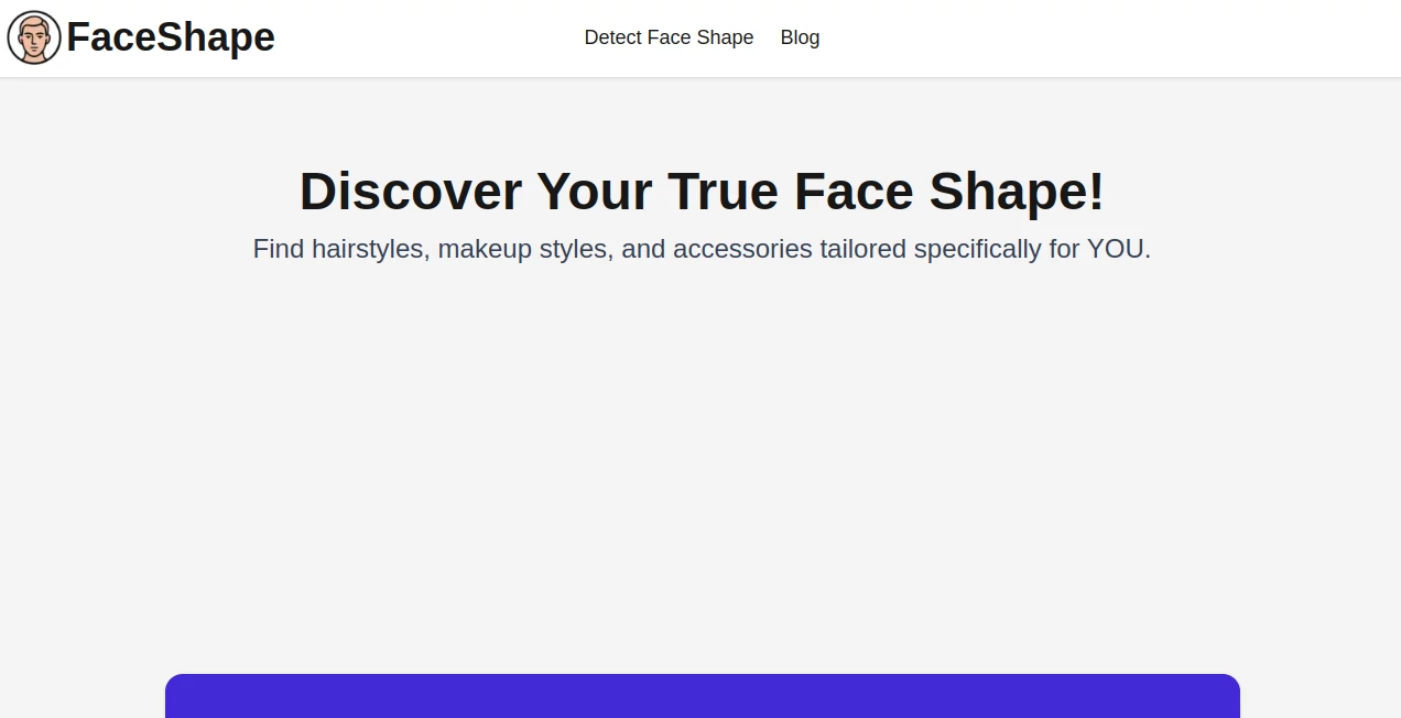 Screenshot of FaceShape – An AI tool in the ,AI Image Recognition ,AI Selfie & Portrait ,AI Photography  category, showcasing its interface and key features.