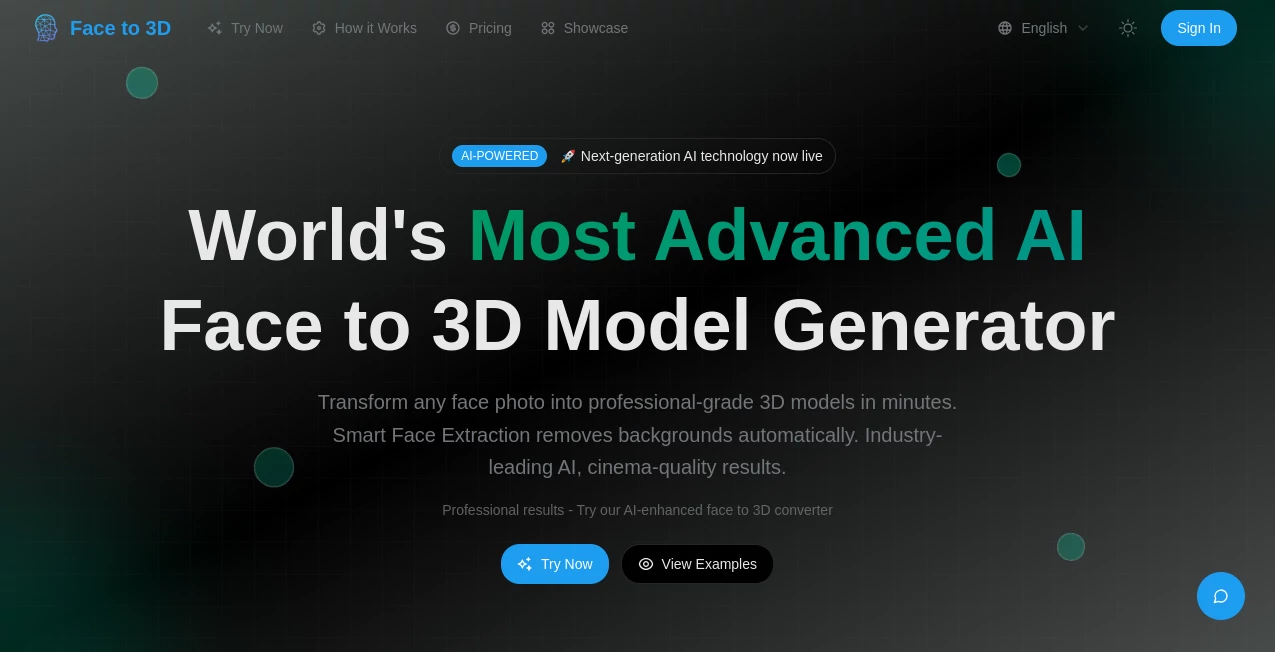Screenshot of FaceTo3D – An AI tool in the ,AI 3D Model Generator ,Photo & Image Editor ,AI Image to 3D Model ,AI Design Generator  category, showcasing its interface and key features.