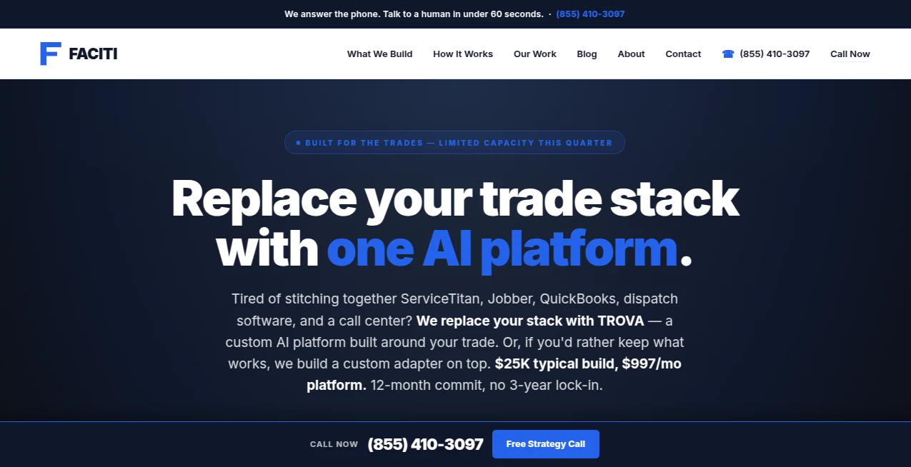 Screenshot of FACITI Replicant – An AI tool in the ,AI Workflow Management ,AI Business Ideas Generator ,AI Consulting Assistant  category, showcasing its interface and key features.