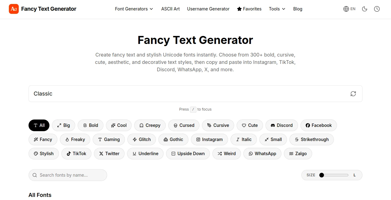Screenshot of Fancy Text Generator – An AI tool in the ,Other ,AI 3D Model Generator  category, showcasing its interface and key features.