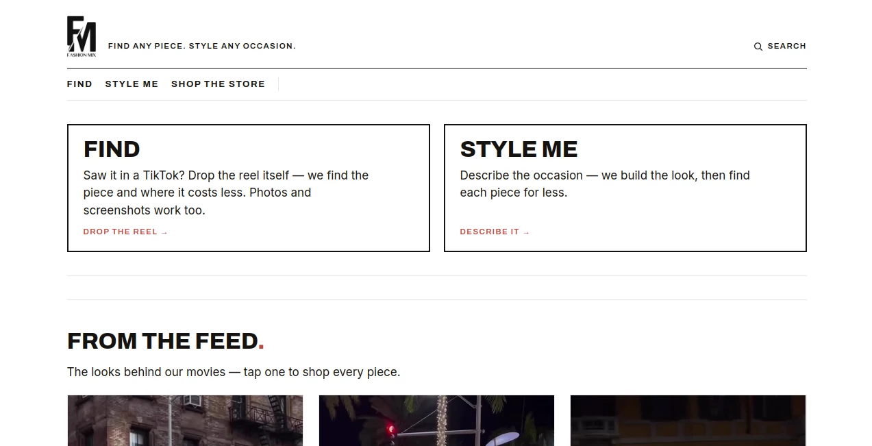 Screenshot of FashionMix – An AI tool in the ,AI Image Recognition ,AI Life Assistant  category, showcasing its interface and key features.