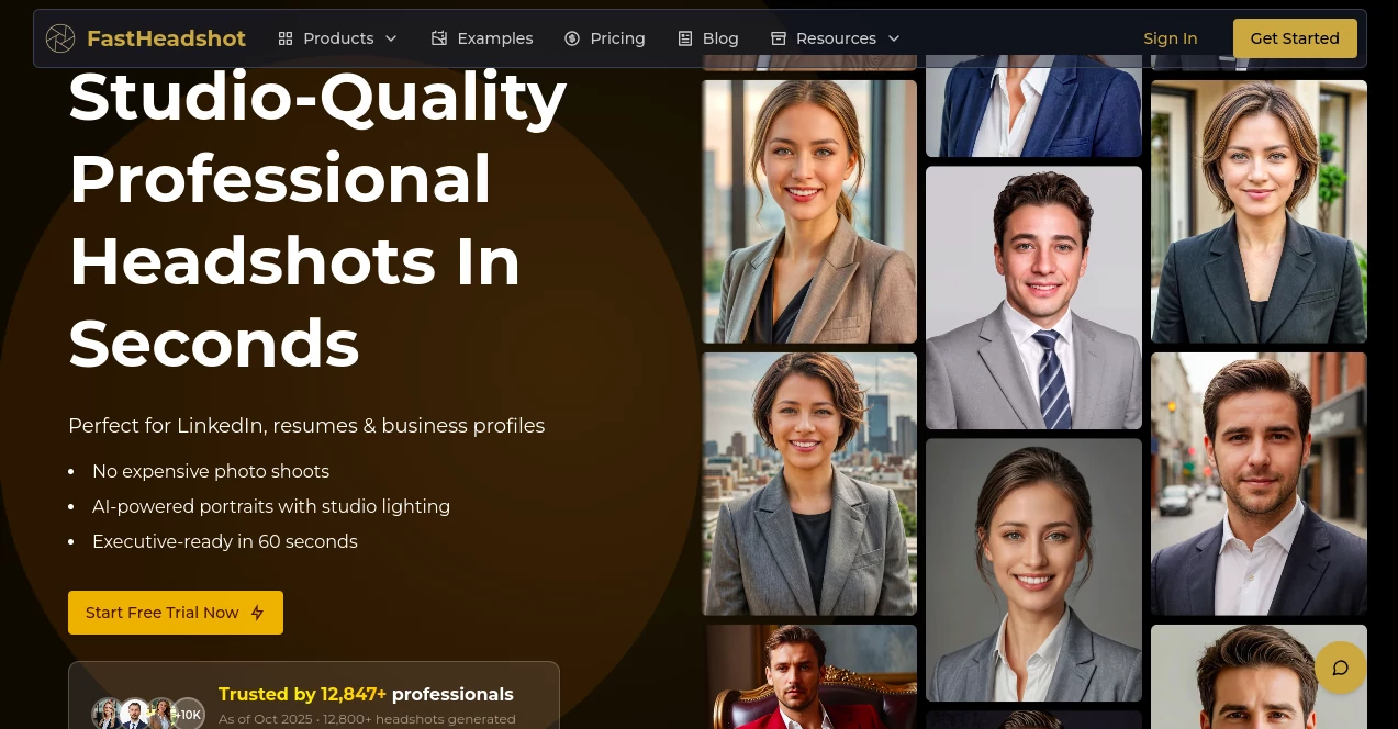 Screenshot of FastHeadshot – An AI tool in the ,AI Photo Enhancer ,Photo & Image Editor ,AI Selfie & Portrait ,AI Avatar Generator  category, showcasing its interface and key features.