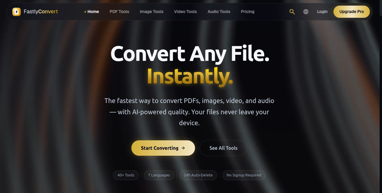 Screenshot of FastlyConvert – An AI tool in the ,AI Writing Assistants ,AI Content Generator ,AI SEO Assistant ,AI Productivity Tools  category, showcasing its interface and key features.