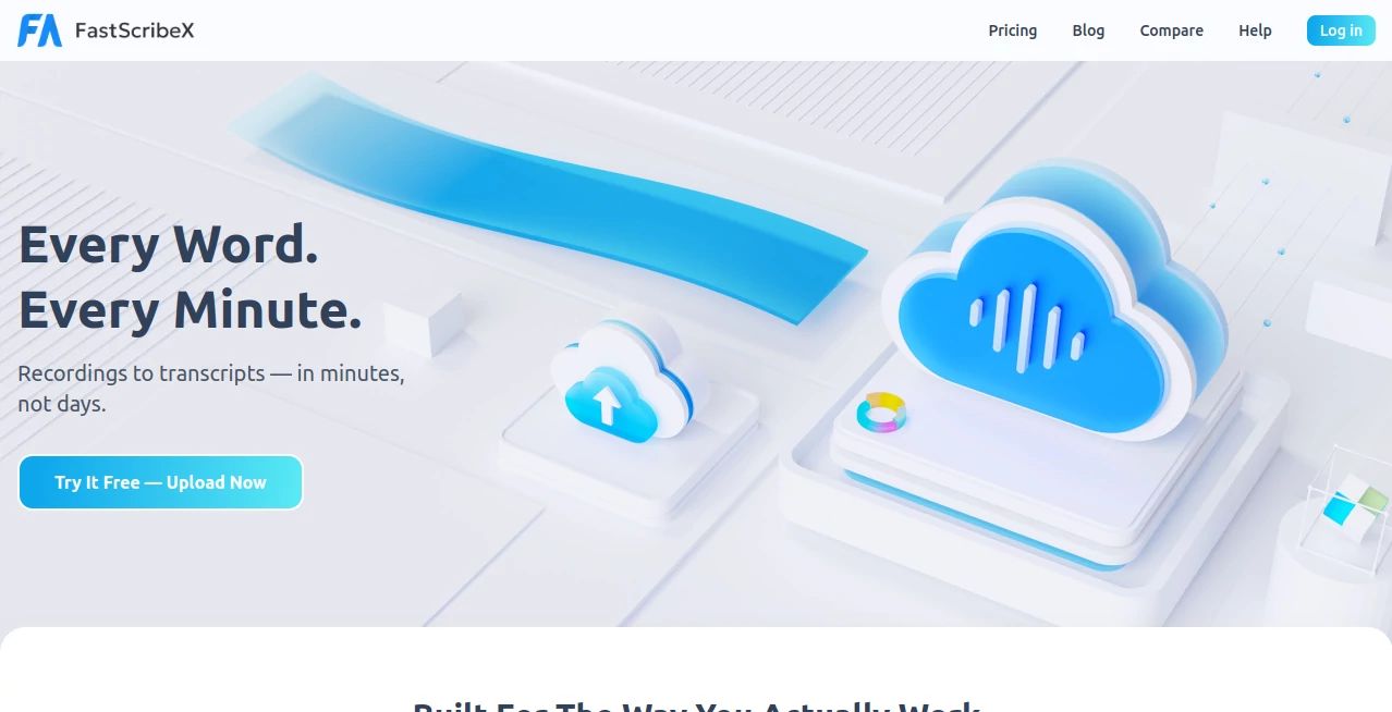 Screenshot of FastScribeX – An AI tool in the ,AI Summarizer ,AI Transcription ,AI Speech to Text ,AI Meeting Assistant  category, showcasing its interface and key features.