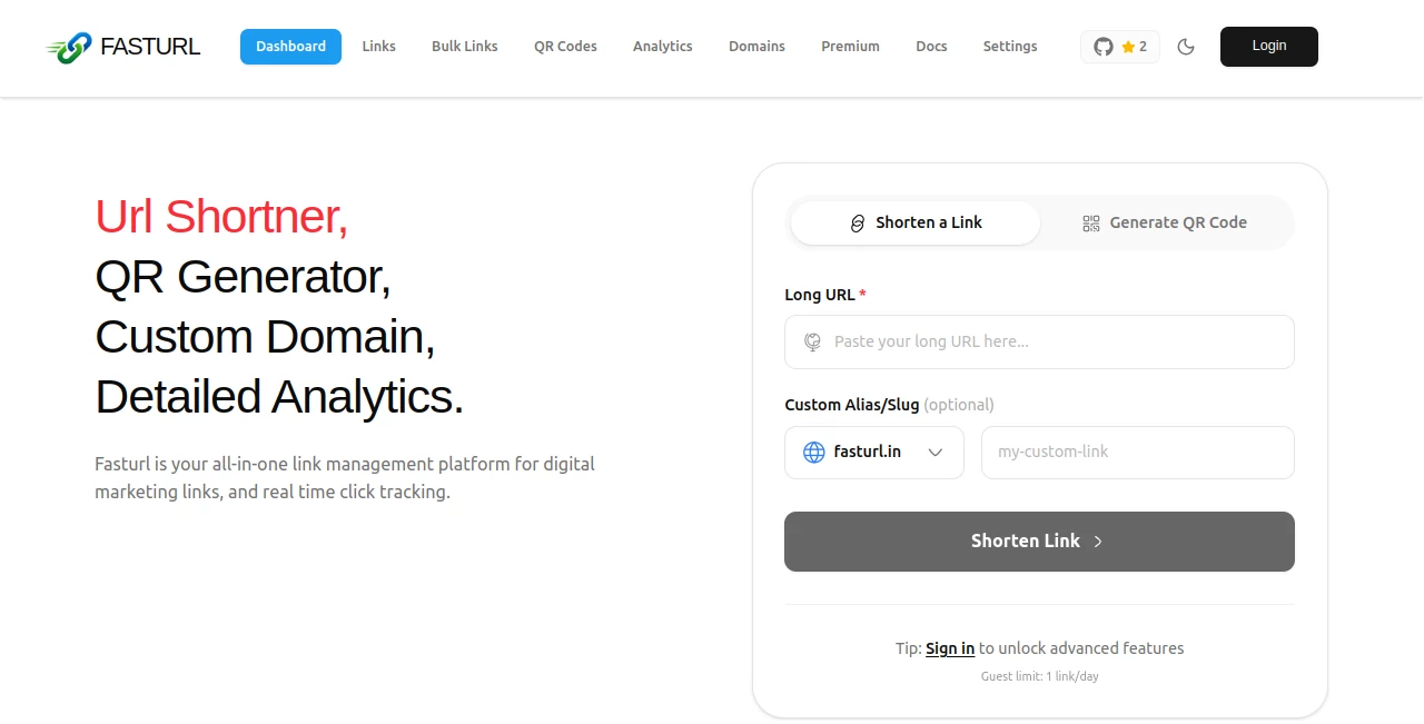 Screenshot of fasturl – An AI tool in the ,AI SEO Assistant ,AI Productivity Tools  category, showcasing its interface and key features.