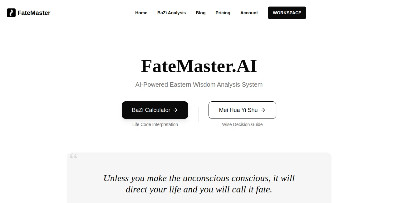 Screenshot of FateMaster – An AI tool in the ,AI Life Assistant ,AI Fun Tools  category, showcasing its interface and key features.