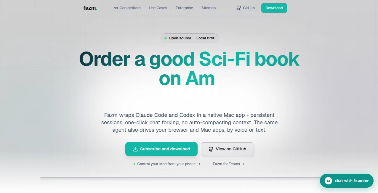 Screenshot of Fazm – An AI tool in the ,AI Workflow Management ,AI Productivity Tools ,Business  category, showcasing its interface and key features.
