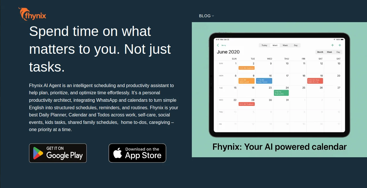 Screenshot of Fhynix – An AI tool in the ,AI Productivity Tools ,AI Task Management ,AI Scheduling  category, showcasing its interface and key features.