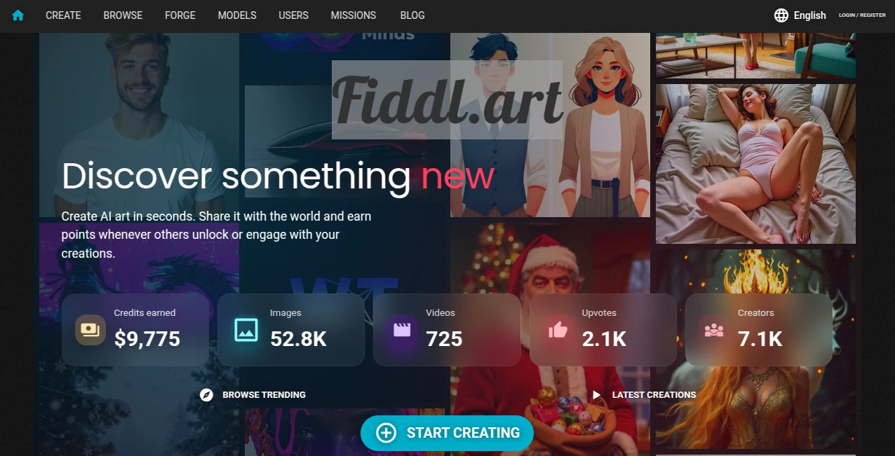 Screenshot of Fiddl.art – An AI tool in the ,AI Photo & Image Generator ,AI Video Generator ,AI Art Generator ,AI Design Generator  category, showcasing its interface and key features.