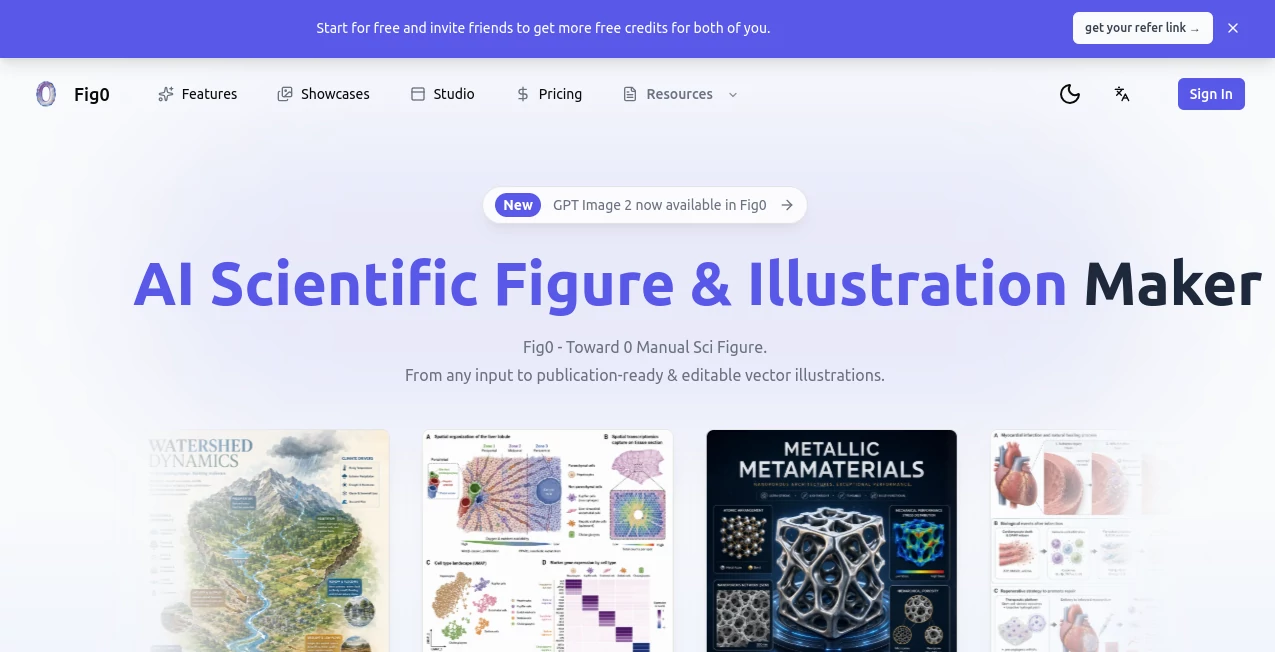 Screenshot of Fig0 – An AI tool in the ,AI Illustration Generator ,AI Research Tool ,AI Education Assistant ,AI Diagram Generator  category, showcasing its interface and key features.