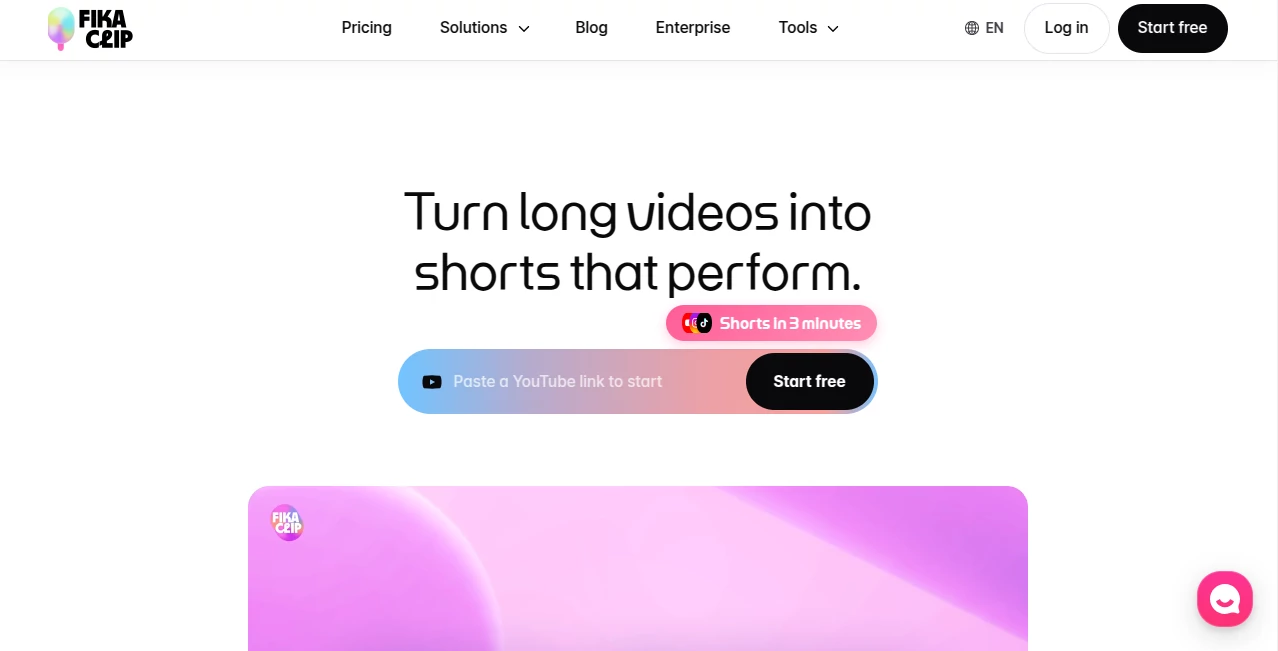 Screenshot of FikaClip – An AI tool in the ,AI Video Editor ,AI Short Clips Generator  category, showcasing its interface and key features.