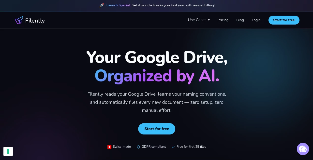 Screenshot of Filently – An AI tool in the ,AI Productivity Tools ,AI Workflow Management ,AI Documents Assistant ,AI Files Assistant  category, showcasing its interface and key features.