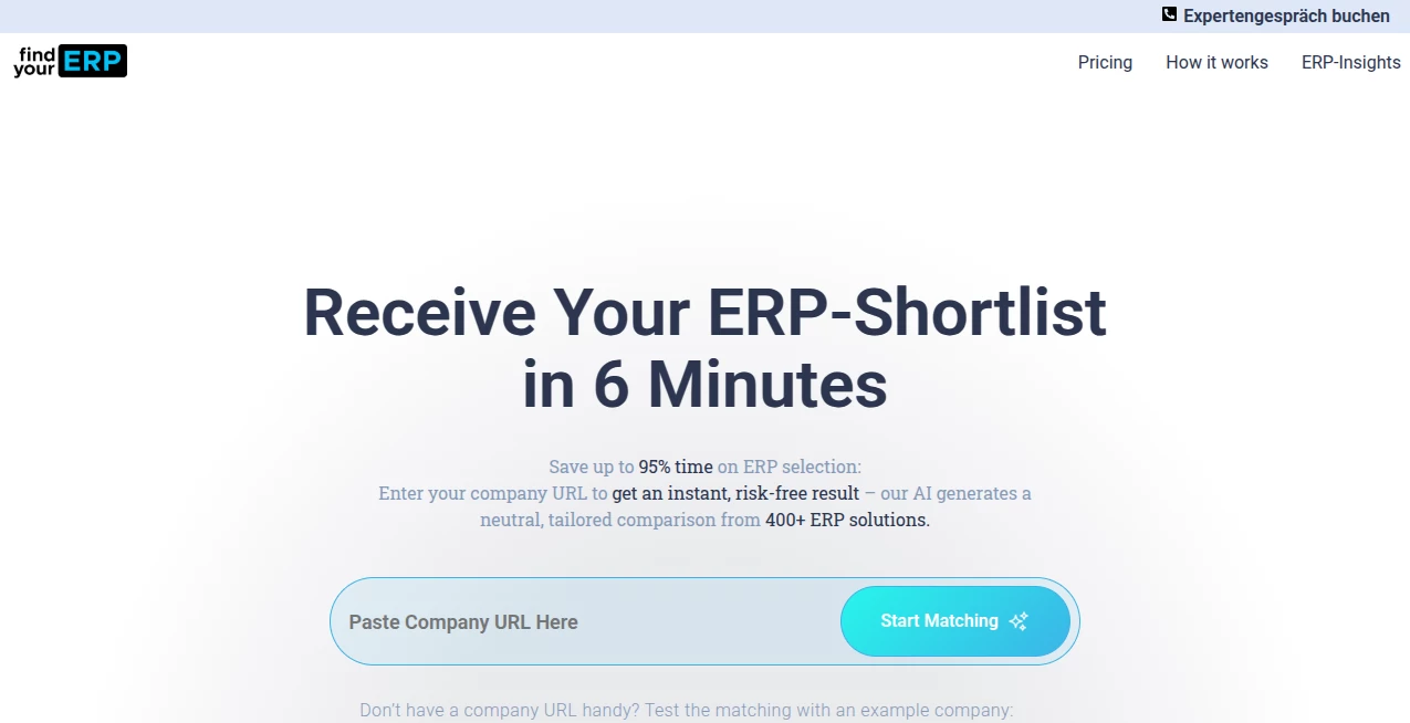 Screenshot of Find-Your-ERP – An AI tool in the ,AI Accounting Assistant ,AI Research Tool ,AI Consulting Assistant ,AI Project Management  category, showcasing its interface and key features.