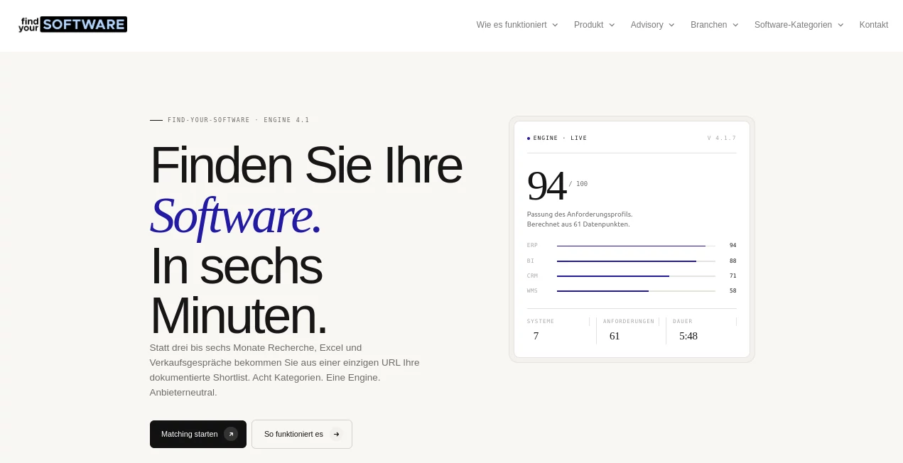 Screenshot of Find-Your-Software – An AI tool in the ,AI Search Engine ,AI Productivity Tools ,AI Tools Directory ,Other  category, showcasing its interface and key features.